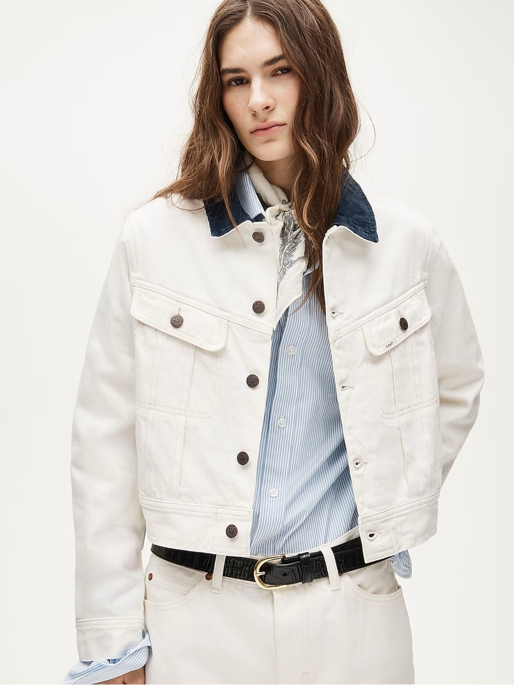Lee® X J.Crew Storm Rider® denim jacket Vintage White Wash Size M NWT $198 CT131